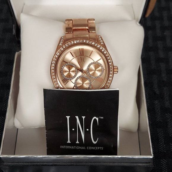 NIB INC INTERNATIONAL CONCEPTS ROSE GOLD-TONE BRACELET WATCH - Picture 14 of 16